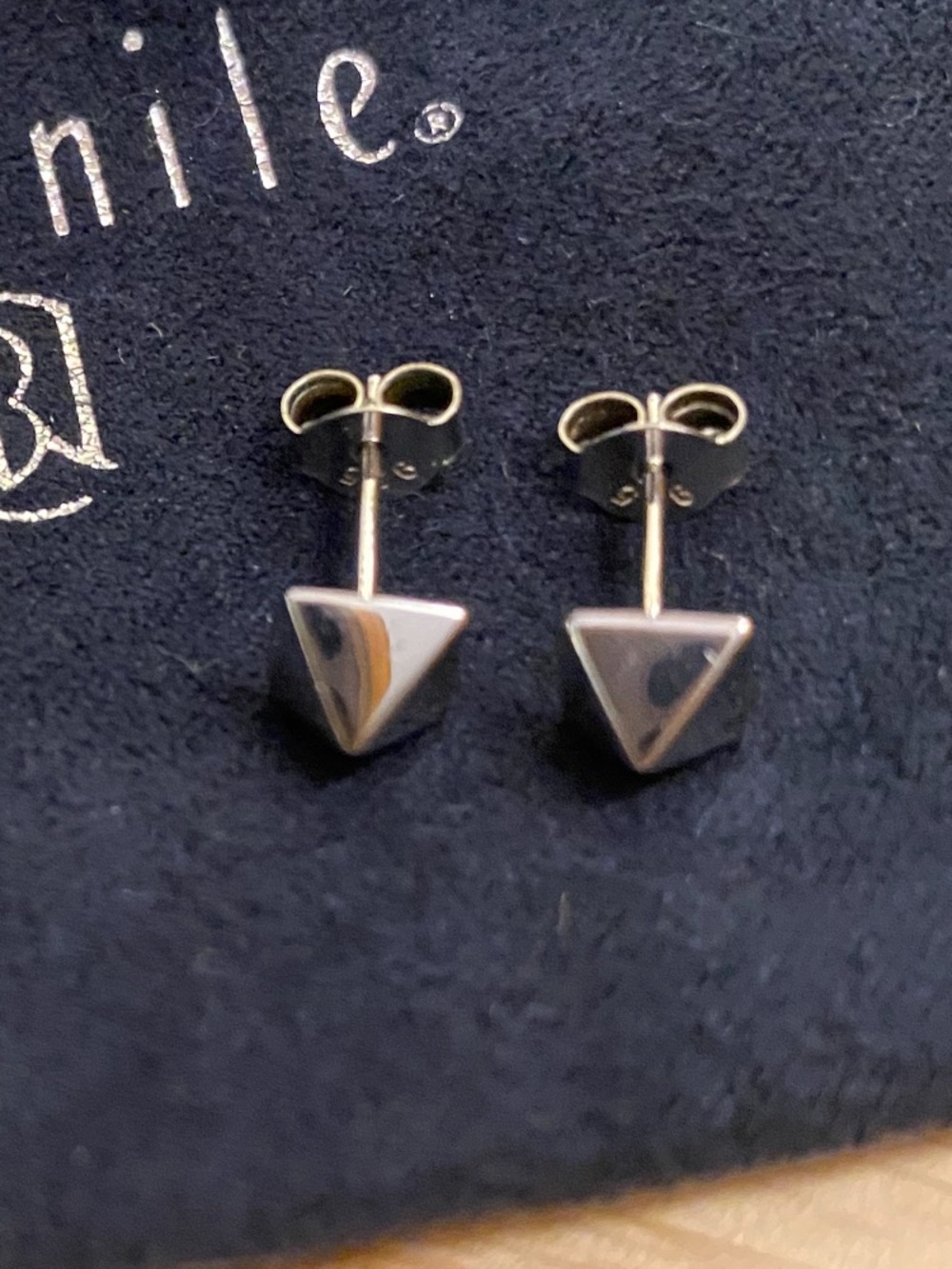 Blue Nile Silver Triangle Stud Earrings